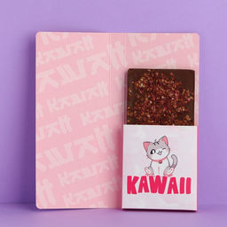 Цена за 5 шт. Открытка с местом под шоколад Кавай - Artfox фото 2