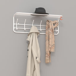 Вешалка с полкой 80см (7) Белый