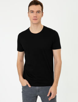 Черная облегающая базовая футболка - Cacharel фото 6