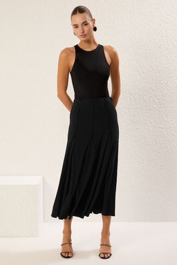 TRENDYOLMILLA Siyah Dikis Detayl? Godeli Esnek Maxi Orme Etek TWOAW25ET00156  фото 7