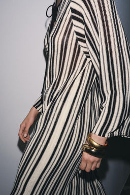STRIPED KNIT DRESS WITH LINEN - Zara фото 3