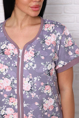 Халат женский с карманами на молнии "Розы" (933-5)