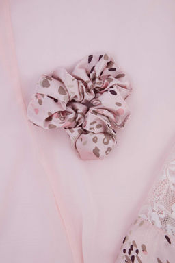 Pembe Renkli Leoplarl? Saten Dokuma 7li Pijama Tak?m?-Gecelik Ceyiz Set THMSS26PT00243