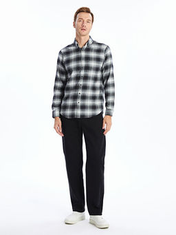 Regular Fit Uzun Kollu Ekose Poplin Erkek G?mlek