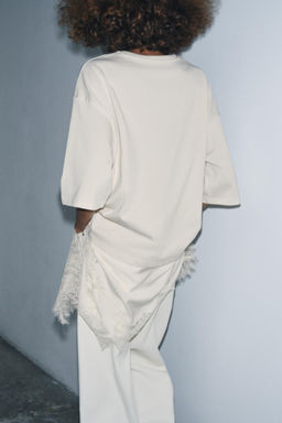 CONTRAST LACE T-SHIRT - Zara фото 3