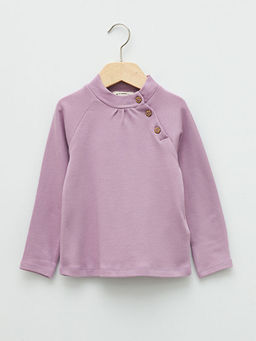 Bisiklet Yaka Uzun Kol Basic K?z Bebek Ti??rt