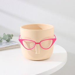 Кашпо для цветов со вставкой «Мари», 650 мл, d=11.5 см, h=10.5 см, бежевое