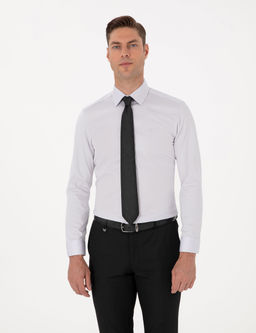 Gri %100 Pamuk Slim Fit Uzun Kollu Basic G_mlek