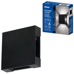 ULU-P33D-4W/4000K IP65 BLACK Светильник светодиодный уличный. Архитектурный накладной. Белый свет (4000K). Корпус черный. TM Uniel