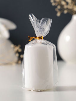 Цена за 2 шт. Свеча-столбик 4х6 см, 59 гр, 6 ч, цв. белый