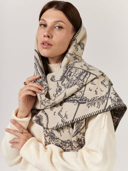 в СОСТАВЕ ШЕРСТЬ и КАШЕМИР Большой, мягкий, теплый однотонный двусторонний палантин. - Tantino фото 7