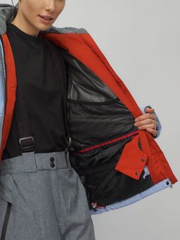 Горнолыжный костюм женский большого размера фиолетового цвета 02272-3F