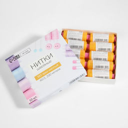 Цена за 10 шт. Нитки 40/2, 200 м, ярко-жёлтые №385
