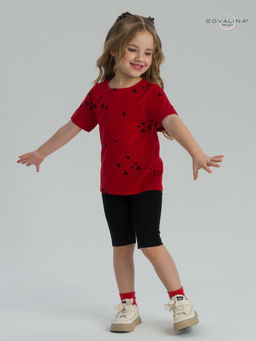 Костюм Актив сердечки на красном-черный - Sovalina фото 16