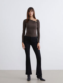 Kay?k Yaka B?zg?l? Bluz