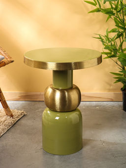 Столик кофейный «Авокадо», 40×40×53 см, с золотой сферой