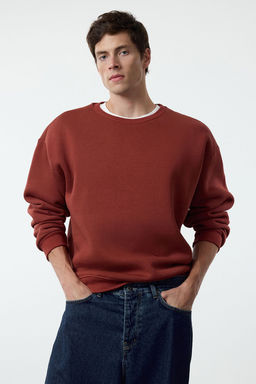 TRENDYOL MAN Siyah Oversize/Genis Kesim Pamuklu Basic Ici Polarl? Kal?n Sweatshirt TMNAW25SW00011 - Trendyolmilla фото 10