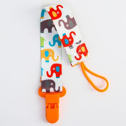 Держатель для соски - пустышки «Слоники», на ленте, 28 см