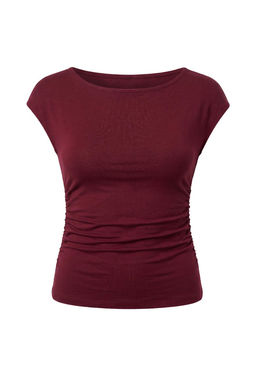 Siyah-Gri Melanj-Bordo D_z Fitted Bisiklet Yaka Kolsuz Crop Yumu_ak _rme Bluz TWOSS26BZ01089 - Trendyolmilla фото 2