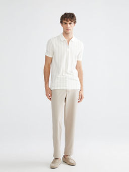 Polo Yaka ?izgili Penye Erkek Ti??rt