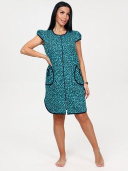 106 ЖЕНСКИЙ ХАЛАТ (Бирюза/леопард) - А-дина фото 4