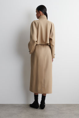 GABARDINA DE TWILL DE LANA CRUZADA