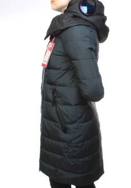 16010 DK. GREEN Пальто женское зимнее (200 гр. холлофайбер)