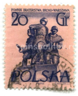Марка Монумент воинам  освободителям 1955 год Польша