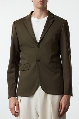 TRENDYOL MAN Haki Slim Fit Orme Esnek Kumasl? Blazer Ceket TMNAW23CE00025 - Trendyolmilla фото 5