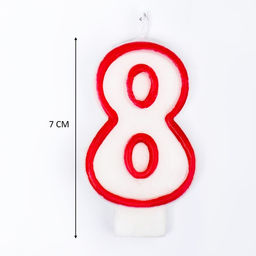 Цена за 12 шт. Свеча для торта цифра 8, ободок цветной, 7 см, МИКС - Страна карнавалия фото 5
