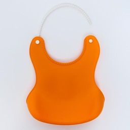 Нагрудник для кормления силиконовый с карманом, цвет оранжевый - Крошка я фото 3