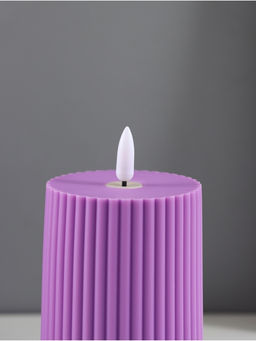 Светодиодная свеча, ночник LED RISALUX «Уют», 3×ААА, сиреневый, 7.5×7.5×12.5 см