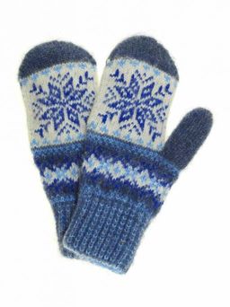 Варежки детские "Снежинка" с вставкой 0803-7