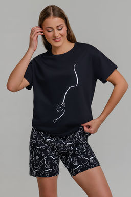 Арт. 9149 Пижама с шортами 42-50 (5 шт) Цвет:верх-черный,белый,низ-черный,белый - Калинка фото 8
