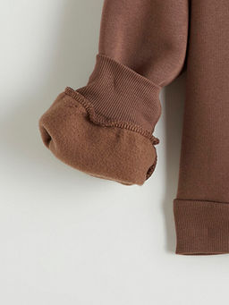 Bask?l? K?z ?ocuk Kal?n Sweatshirt