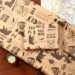 Цена за 2 шт. Бумага упаковочная, крафт «Надежный во всем», 70×100 см,1 лист