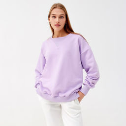 Костюм спортивный женский: свитшот, брюки, MINAKU: Casual Collection, размер 52, сиреневый
