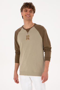 Erkek Bisiklet Yaka Regular Fit Haki Sweatshirt - U.s. polo assn фото 3