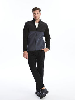 Dik Yaka Uzun Kollu Polar Erkek Fermuarl? Sweatshirt