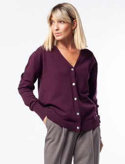 VILATTE / Жакет тонкой вязки на пуговицах из перламутра