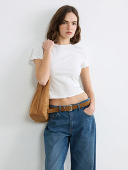 Bisiklet Yaka Kad?n Crop