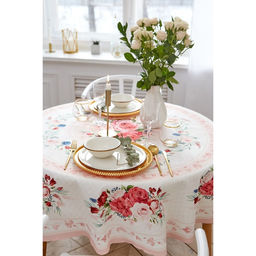 Скатерть круглая Этель Розы d=220 см, 100 % хлопок  фото 3