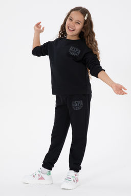 K_z _ocuk Siyah Simli Bask_ Detayl_ Jogger E_ofman Alt_ Sepette S_rpriz _ndirim - U.s. polo assn фото 8