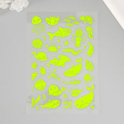 Наклейка фосфорная «Морские жители», 27×15.5 см, МИКС