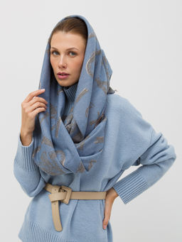 В составе шерсть и кашемир! теплый двусторонний палантин - Tantino фото 8