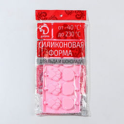 Форма для леденцов Доляна Мишка, силикон, 25?10.5?1 см, 12 ячеек (3?3.3 см), с палочками, МИКС  фото 5