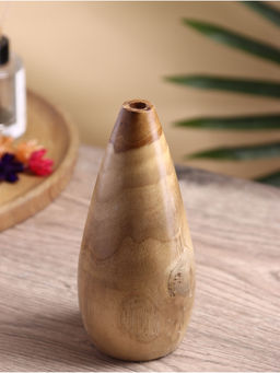 Ваза для сухоцветов «Винтаж», 8×8×17 см, дерево джати, коричневая