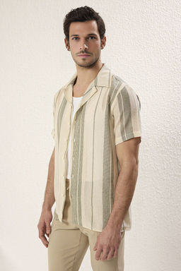 TRENDYOL MAN Premium Siyah Regular Fit Cizgili Dokulu Yazl?k Gomlek TMNSS23GO00060 - Trendyolmilla фото 2