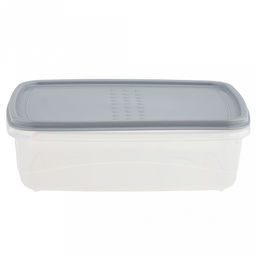 "PATTERN FLEX" Контейнер для продуктов пластмассовый 1,3л, 20,2х15х6см, прямоугольный, с гибкой крышкой, пепельный жемчуг, подходит для СВЧ (Россия)