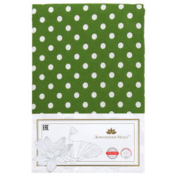 Скатерть 150х145см Горох зеленый, длина стола до 110см, на 4 персоны, хлопок Оптима 171г/м2, упаковка классическая 28х41см, Домашняя мода (Россия)  фото 5